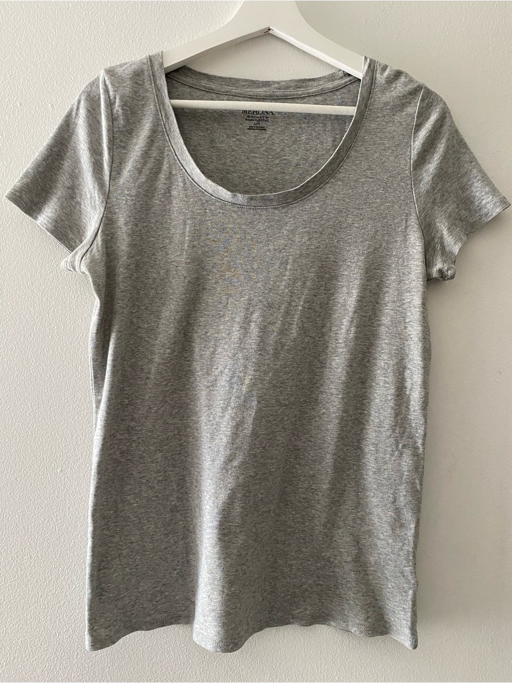 Merona Gray Cotton T-Shirt Women Basic Tee